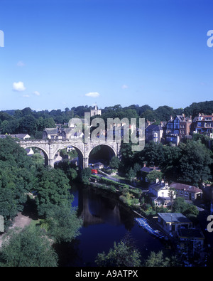 EISENBAHN-VIADUKT FLUß NIDD KNARESBOROUGH NORTH YORKSHIRE ENGLAND UK Stockfoto