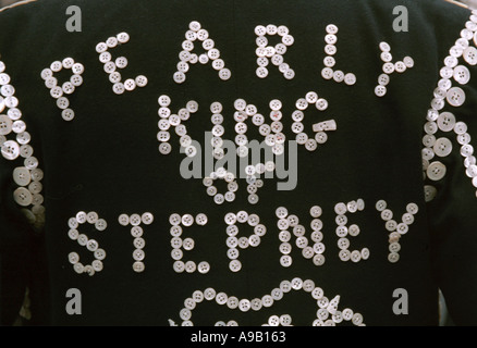 Jacke von Pearly King of Stepney London Stockfoto