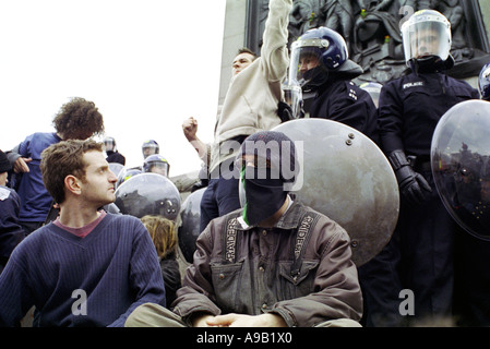 Mai Tag Unruhen, Tragfalgar Square, London 2003, Stockfoto