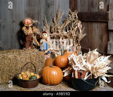 Ernte Stillleben vor einem alten Holz Hintergrund Stockfoto