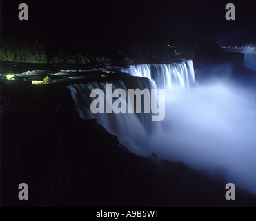 LICHT-SHOW AMERICAN FALLS NIAGARA NEW YORK USA Stockfoto