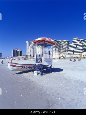 RETTUNGSSCHWIMMER BOOT BEACH ATLANTIC CITY NEW JERSEY USA Stockfoto