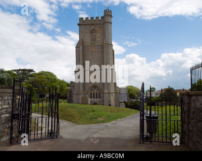 Der schiefe Turm von St. Andrews Kirche Burnham auf Meer Somerset England UK Stockfoto