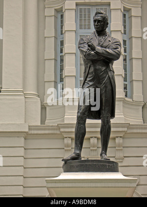 Original Sir Stamford Raffles Statue Singapur Stockfoto