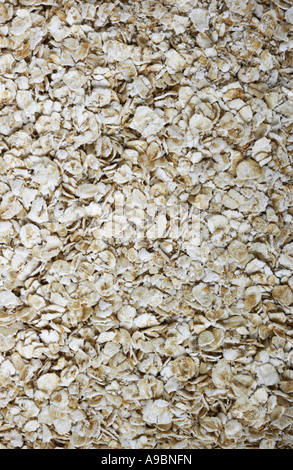 Makro-Hintergrundbild frische Haferflocken Stockfoto