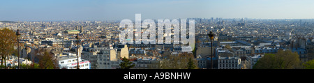 Panoramablick auf Paris von der Sacre Coeur Kirche, Paris FR Stockfoto