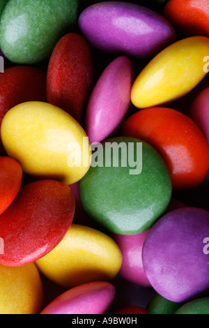 Hintergrund der bunten Smarties Süßigkeiten hautnah Stockfoto