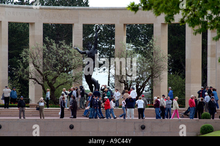 Amerikanischer Soldatenfriedhof Normandie Frankreich Memorial Kolonnade Stockfoto