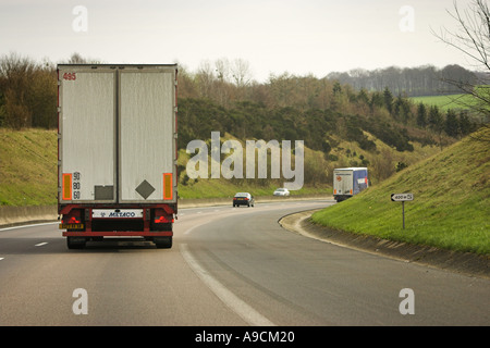 Auf einer französischen Autobahn Autobahn fahren Stockfoto