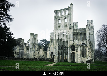 Ruinen der Abbaye de Jumieges Normandie Frankreich Stockfoto