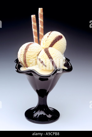 Eis Vanille-Nougat Stockfoto