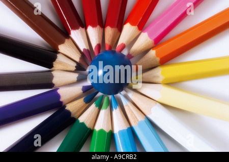Buntstifte, erhöhten Blick Stockfoto