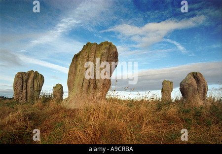 Duddo Stone Circle befindet sich im ländlichen Norden Northumberland ist dies einem remote-Standort in der Nähe von dem kleinen Dorf Duddo Stockfoto