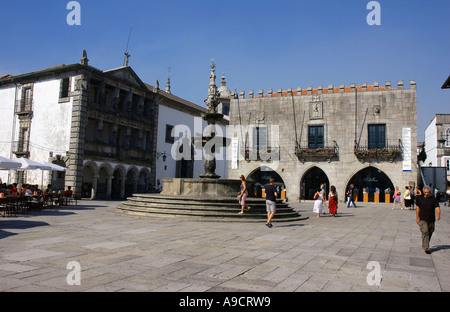 Ansicht von Viana Castelo quadratische XIII Jahrhundert Hauptort Costa Verde Porto Norte Portugal Iberische Halbinsel Nordeuropa Stockfoto