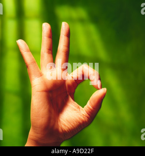 Zeichen der Hand ok Stockfoto