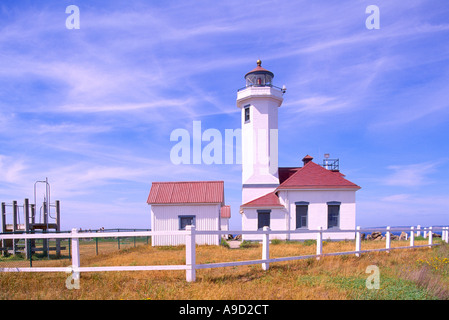 In der Nähe von Port Townsend, Washington State, USA - Punkt Wilson Lighthouse, Fort Worden State Park, Jefferson County Stockfoto