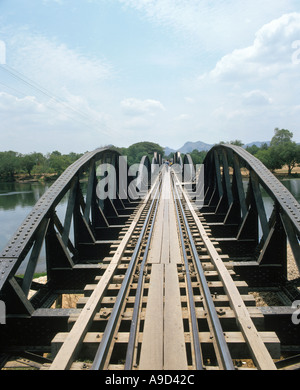 Brücke am River Kwai, Kanchanaburi, in der Nähe von Bangkok, Thailand Stockfoto