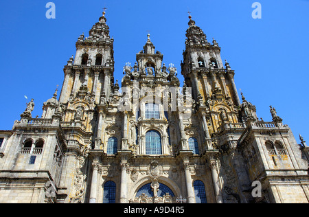 Prächtige Kathedrale Santiago De Compostela-Camino-Way of St James Galizien A Coruña Spanien España Iberia Europe Stockfoto