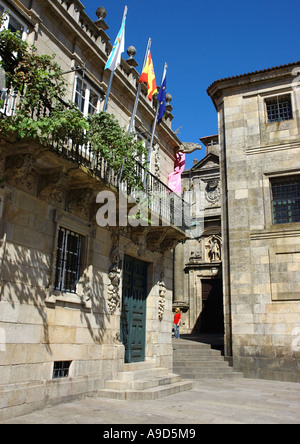 Backstreet im historischen Zentrum von Santiago De Compostela Camino Weg von St James Galizien A Coruña Spanien España Iberia Europe Stockfoto