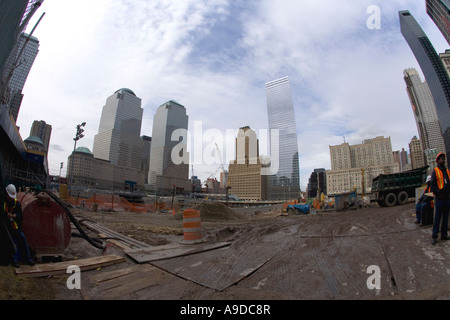 Ground Zero in Lower Manhattan den künftigen Standort der Freedom Tower untere Manhattan New York City Vereinigte Staaten von Amerika USA Stockfoto