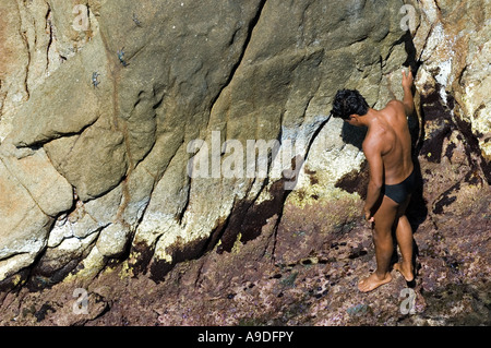 Taucher aus Quebrada Klippen - Acapulco Stockfoto