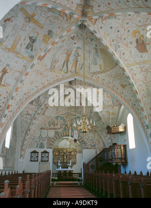 Kirchenschiff von Keldby Kyrka (Kirche), Keldby, Møn, Dänemark Stockfoto