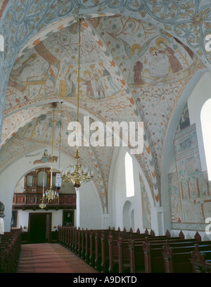 Nave von Keldby Kyrka, Keldby, Møn, Dänemark Stockfoto