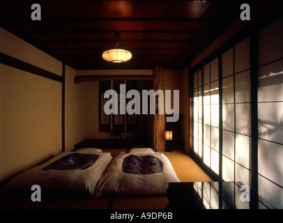 Innere des traditionellen Inn Gifu Japan ryokan Stockfoto