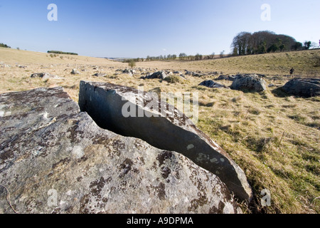 Blick über Fyfield unten in der Nähe von Marlborough in Wiltshire Stockfoto