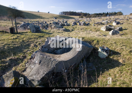 Blick über Fyfield unten in der Nähe von Marlborough in Wiltshire Stockfoto