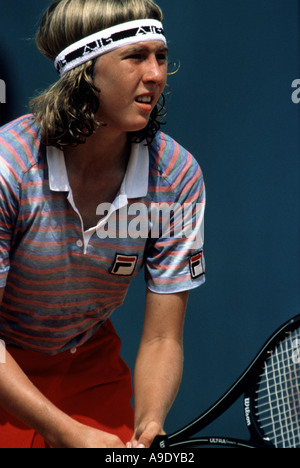 Andrea Jaeger USA erst 15 Jahre alt bei French Open Tennis Championships Roland Garros Paris Frankreich Stockfoto