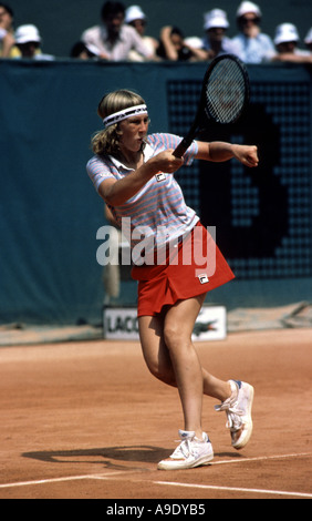 Andrea Jaeger USA erst 15 Jahre alt bei French Open Tennis Championships Roland Garros Paris Frankreich Stockfoto