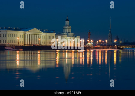 Universitetskaya Damm, St. Petersburg, Russland Stockfoto