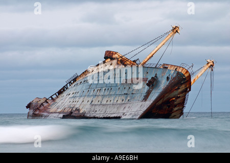 Das Wrack der SS American Star, Playa de Garcey, Fuerteventura, Kanarische Inseln, Islas Canarias, Spanien, España, Europa, Europa Stockfoto