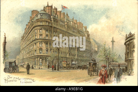 Werbe Postkarte für das Hotel Metropole London ca. 1906 Stockfoto