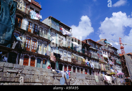 Cais da Ribeira in Porto Portugal Stockfoto