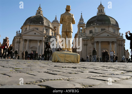 Rom Italien führt eine Straße Entertainer auf Piazza del Popolo Stockfoto
