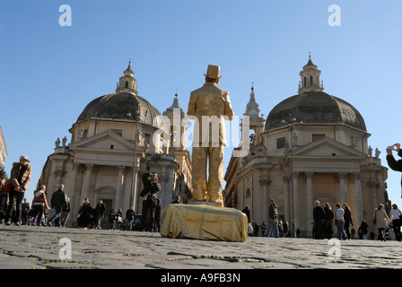 Rom Italien führt eine Straße Entertainer auf Piazza del Popolo Stockfoto