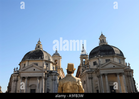 Rom Italien führt eine Straße Entertainer auf Piazza del Popolo Stockfoto