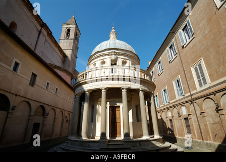 Rom Italien Tempietto di Bramante Piazza San Pietro in Montorio auf dem Gianicolo-Hügel Stockfoto