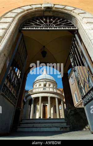 Rom Italien Tempietto di Bramante Piazza San Pietro in Montorio auf dem Gianicolo-Hügel Stockfoto
