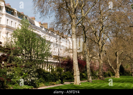 Eaton Square, Privatgärten Belgravia. City of Westminster London SW1. England. Stockfoto