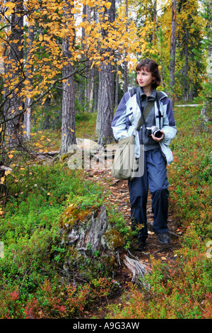 Day Tripper in Oulanka-Nationalpark Oulanka-Nationalpark, Finnland, Oulu Stockfoto