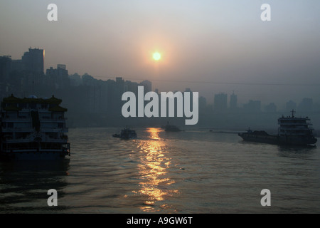ChongQing-Sonnenuntergang Stockfoto
