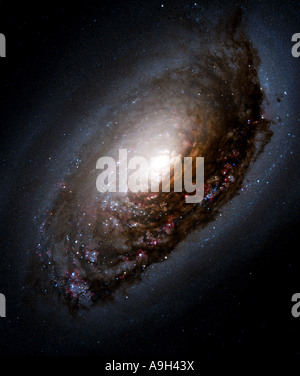 Staub-Band um den Kern von Black Eye Galaxie M64 vom Hubble-Weltraumteleskop Stockfoto