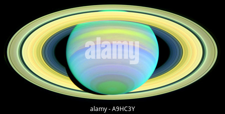 Saturns Ringe im UV-Licht aus dem Hubble Space Telescope Stockfoto