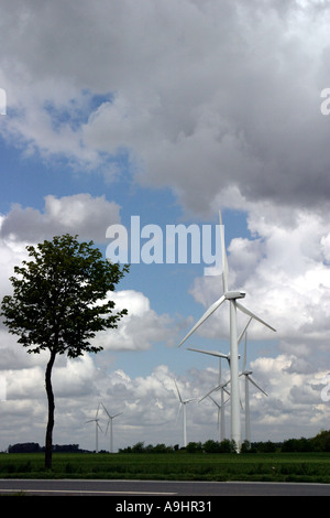 Mehrere Windkraftanlagen in der Haut-Lys Windpark nahe Fauquembergues Pas De Calais Stockfoto