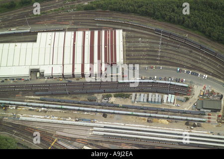 Luftaufnahme des Selhurst Schiene Depot in der Nähe von Croydon in Greater London Stockfoto