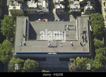 Luftbild von der US-Botschaft, auch bekannt als die amerikanische Botschaft am Grosvenor Square in Mayfair, London Stockfoto