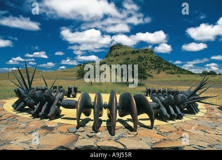 Isandlwana Schlachtfeld Denkmal Kwa Zulu Natal in Südafrika Stockfoto